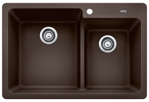 Blanco America Grandis 33 X 22 In 1 Hole Composite Double Bowl Dual Mount Kitchen Sink In Cafe Brown 441605 Ferguson