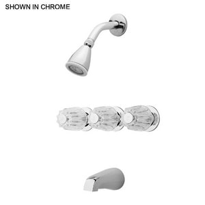 Pfister Bedford Triple Lever Handle Acrylic Tub And Shower Faucet