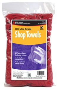 Buffalo Industries 1 lb. Bag of Recycled Shop Rags in Red BUF62011 at Pollardwater