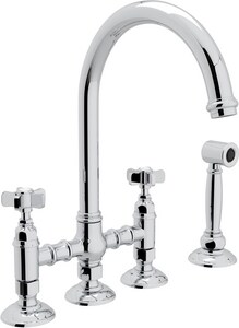 Rohl Perrin Rowe Country Kitchen 4 Hole Column Spout Bridge