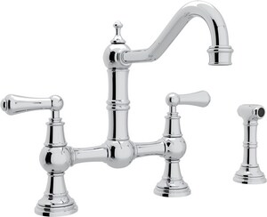 Rohl Perrin Rowe Edwardian Two Handle Bridge Kitchen Faucet In