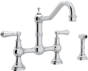 Rohl Perrin Rowe Kitchen Double Handle Bridge Kitchen Faucet