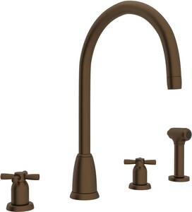 Rohl Perrin Rowe 4 Hole Double Cross Handle Column Spout