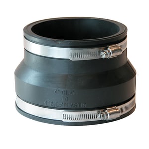 Fernco 1002 Series 4 in. Clamp Plastic Coupling with Stainless Steel Band F100244WC at Pollardwater