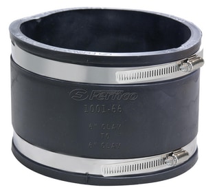 Fernco 1001 Series 6 in. Clamp Plastic Coupling with Stainless Steel Band F100166WC at Pollardwater