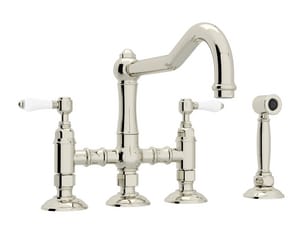 Rohl Italian Country Kitchen 4 Hole Bridge Kitchen Faucet With