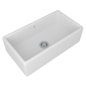 Rohl Shaws 1 Bowl Fireclay Kitchen Sink With Center Drain