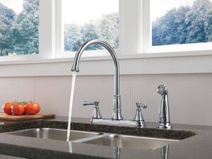 Delta Faucet Cassidy Two Handle Pull Down Kitchen Faucet 2497lf