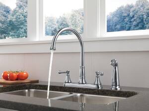 Delta Faucet Cassidy Two Handle Pull Down Kitchen Faucet In