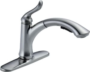 Delta Faucet Linden Single Handle Pull Out Kitchen Faucet In