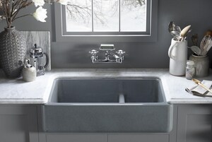Kohler Whitehaven No Hole 2 Bowl Kitchen Sink With Short