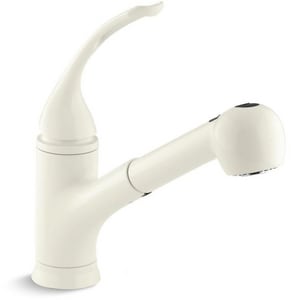Kohler Coralais Single Handle Pull Out Kitchen Faucet In Biscuit