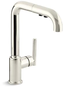 Kohler Purist Single Handle Pull Out Kitchen Faucet In Vibrant Polished Nickel 7505 Sn Ferguson