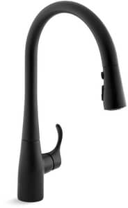 Kohler Co., 1.8 gpm Single Lever Handle Deckmount Kitchen Sink Faucet 360 Degree Swivel Pull-Down Spout 3/8 in. Compression