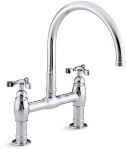 Kohler Parq Two Handle Bridge Kitchen Faucet In Oil Rubbed Bronze