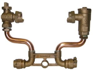 A.Y. McDonald 12 x 3/4 x 5/8 in. CTS Compression Brass Reducing Meter Horn with Dual Check Valve M722212WD2233FE12 at Pollardwater