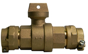 A.Y. McDonald 1-1/4 in. CTS Compression Brass Ball Valve Curb Stop Lead Free M7610022H at Pollardwater