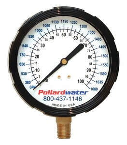 Thuemling Industrial Products 3-1/2 x 1/4 in. MNPT 100 psi Brass and Stainless Steel Pressure Gauge T6106990 at Pollardwater