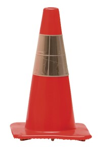 Work Area Protection Corporation 28 in. Standard Traffic Cone with Reflective Collars 10 lb W28PVCH6CC4CCVSB at Pollardwater