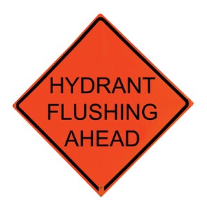 TrafFix Devices 36 in. Non-Reflective Vinyl Roll-Up Sign - HYDRANT FLUSHING AHEAD V26036EVHFHFA at Pollardwater