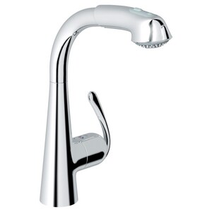 Grohe Ladylux 3 Plus Single Handle Pull Out Kitchen Faucet In