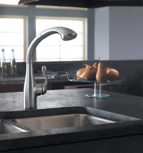 Hansgrohe Allegro E Single Handle Pull Out Kitchen Faucet In Steel
