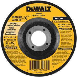 DEWALT 4-1/2 x 1/8 in. Grinding Wheel DDW8434 at Pollardwater