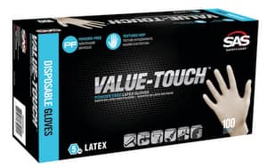 SAS Safety Value-Touch® L Powder-Free Latex Disposable Glove, Pack of 100 S659320 at Pollardwater