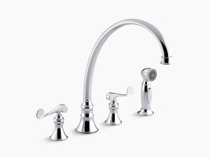 Kohler Revival 1 5 Gpm Double Lever Handle Deckmount Kitchen Sink