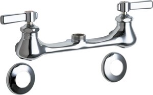 Chicago Faucet 2 Hole Wall Mount Widespread Manual Sink Faucet