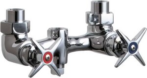 Chicago Faucet 3 Hole Shower Faucet With Double Cross Handle In