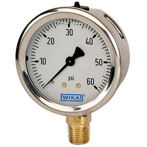 WIKA Model 213.53 4 x 1/4 in. MPT 160 psi Aluminum Dial, Copper Alloy Movement, Plastic Pointer and Stainless Steel Pressure Gauge W9699079 at Pollardwater