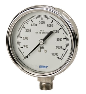 WIKA 4-1/2 x 1/2 in. MNPT 300 psi Plastic and Stainless Steel Pressure Gauge W9834869 at Pollardwater
