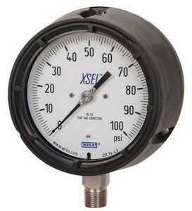 WIKA Bourdon 4-1/2 in. 300 psi 1/4 in. MNPT Stainless Steel and Thermoplastic Dry Pressure Gauge W9834613 at Pollardwater