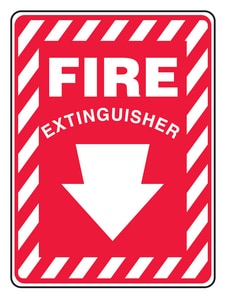Accuform 14 in. Fire Extinguisher Sign AMFXG908VS at Pollardwater