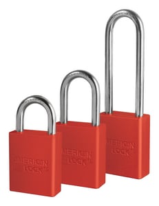 Master Lock Aluminum Padlock with 1 in. Shackle Height Red Keyed Alike M1105KARED at Pollardwater