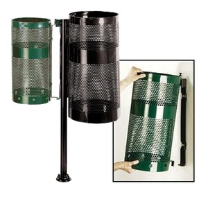 Wall/Pole Mounted 10 Gallon NEW Blac RUBBERMAID Commercial Trash Can FGH1NBK 