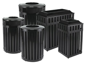 Rubbermaid Avenue® 16 gal Open-Top with Plastic Liner in Black NFGMHSQ18PLBK at Pollardwater