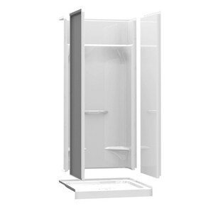Aker Plastics KDS Series 36 x 36 x 77 in. Alcove Shower Unit in White ...