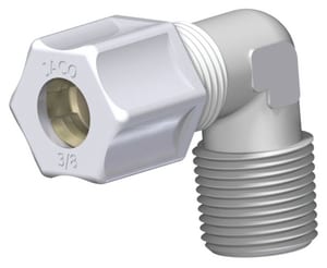 Jaco 3/8 x 1/4 in. MPT Reducing Kynar® and Polybutylene Compression Elbow Connector J4064KPG at Pollardwater