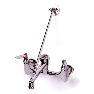 T S Brass Two Lever Handle Wall Mount Service Faucet B 0665 Bstp