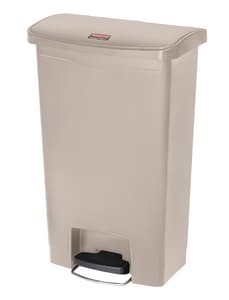 Rubbermaid Slim Jim® 13-9/10 x 32-1/2 x 22-2/5 in. 24 gal Plastic Step Trash Can in Beige N1883552 at Pollardwater