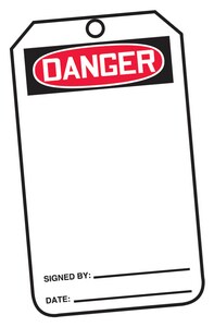 Safety TAG DNGR & BLANK CARD 25 Pack AMDT185PTP at Pollardwater