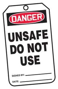 Safety TAG DNGR UNSAFE 25 Pack AMDT126PTP at Pollardwater