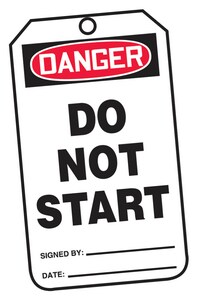 Safety TAG DNGR DO NOT START 25 Pack AMDT190PTP at Pollardwater