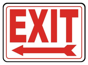 Accuform 14 x 10 in. Plastic Sign - EXIT LEFT ARROW AMADC532VP at Pollardwater