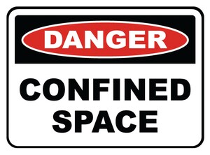 Accuform Signs 14 x 10 in. Aluminum Sign - DANGER CONFINED SPACE ENTER BY PERMIT ONLY AMCSP018VA at Pollardwater