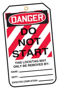 Safety Lockout TAG DNGR DONT START Pack AMLT403PTP at Pollardwater