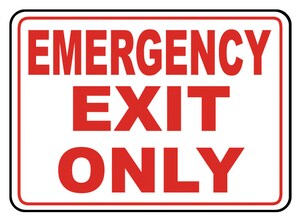 Accuform Signs 14 x 10 in. Aluminum Sign - EMERGENCY EXIT ONLY AMEXT918VA at Pollardwater