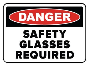 Accuform Signs 14 x 10 in. Plastic Sign - DANGER SAFETY GLASSES REQUIRED IN THIS AREA AMPPA002VP at Pollardwater